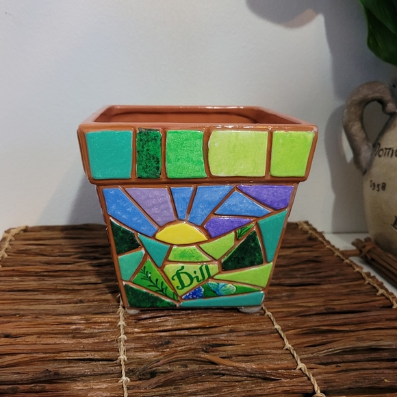 Ceramic Teleflora Mosaic Square Planter - Picture 2 of 7